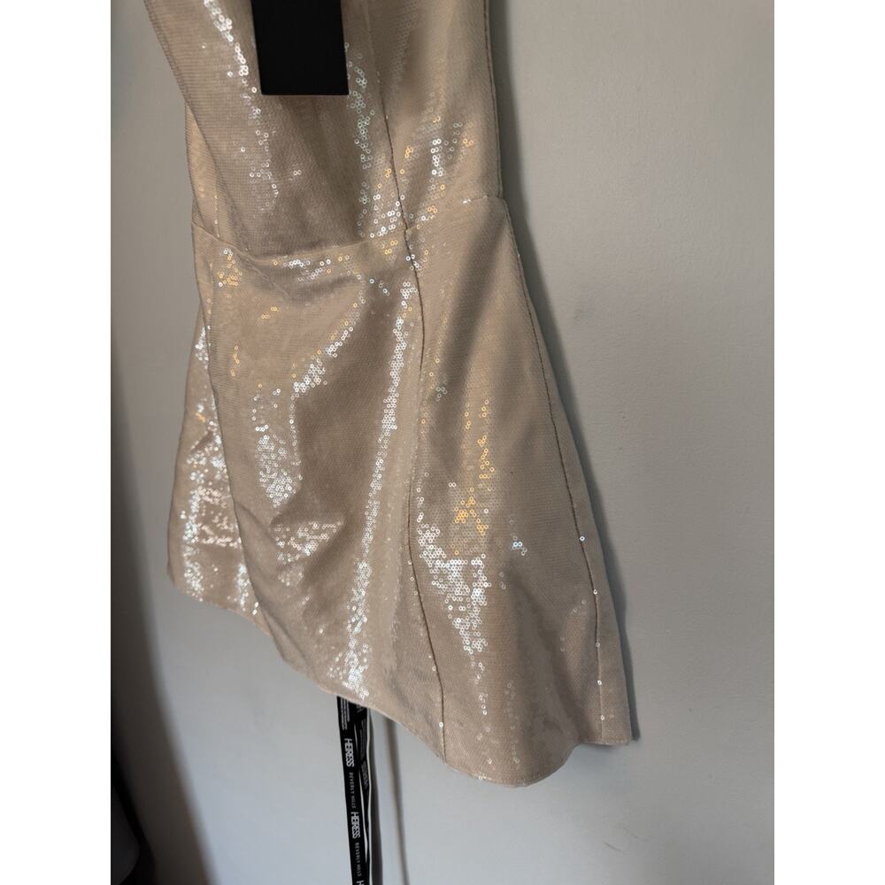 Heiress Beverly Hills Womens Strapless Sequin Corset Mini Dress Natural Sz S NWT - Picture 15 of 16